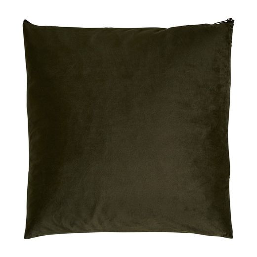 Coussin en velours Adara vert, 45 x 45 x 10 cm