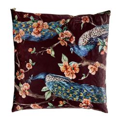 Coussin en velours Ale naturel, 45 x 45 x 12 cm