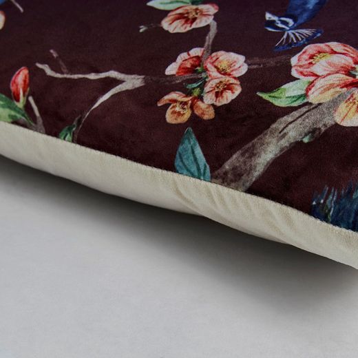 Coussin en velours Ale naturel, 45 x 45 x 12 cm