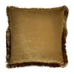 Coussin Anatole en velours ocre, 45 x 45 x 15 cm