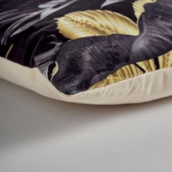 Cuscino in velluto Arsen nero, 45 x 45 x 10 cm