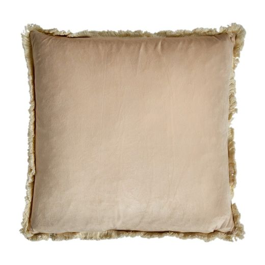 Coussin Basha en velours naturel, 45 x 45 x 15 cm