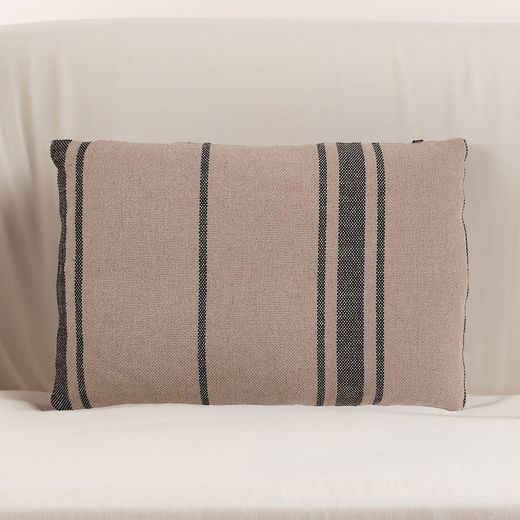Beige/Black Cushion, 60x2x40cm