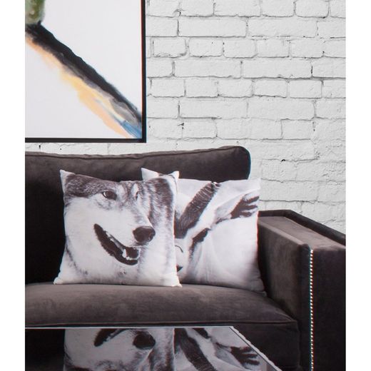 Coussin Chèvre Blanc / Noir, 45x10x45cm