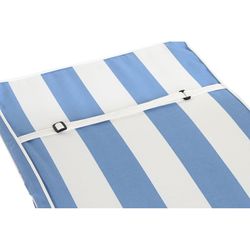 Kussen met rugleuning voor stoffen stoel in lichtblauw en wit, 42 x 115 x 5 cm | Strepen