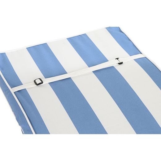Kussen met rugleuning voor stoffen stoel in lichtblauw en wit, 42 x 115 x 5 cm | Strepen