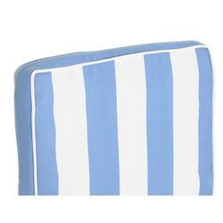 Kussen met rugleuning voor stoffen stoel in lichtblauw en wit, 42 x 115 x 5 cm | Strepen