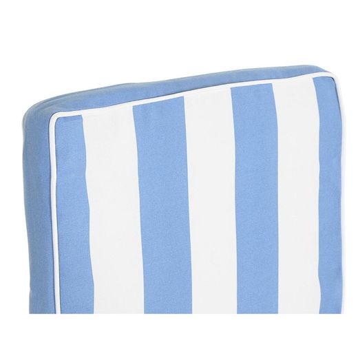 Kussen met rugleuning voor stoffen stoel in lichtblauw en wit, 42 x 115 x 5 cm | Strepen