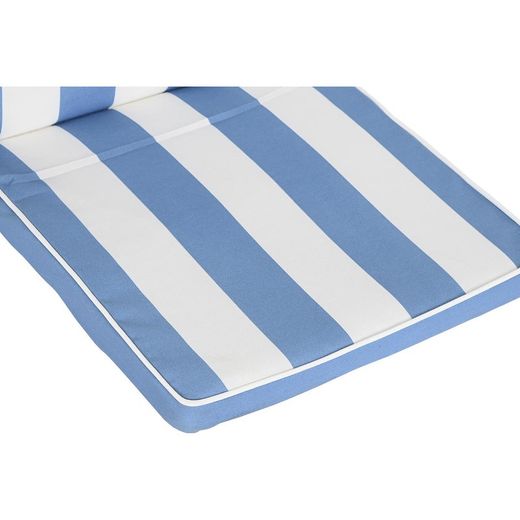 Kussen met rugleuning voor stoffen stoel in lichtblauw en wit, 42 x 115 x 5 cm | Strepen