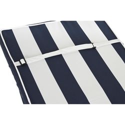 Cushion with backrest for fabric chair in navy blue and white, 42 x 115 x 5 cm | Stripes