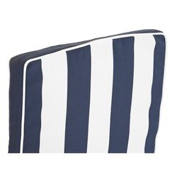 Cushion with backrest for fabric chair in navy blue and white, 42 x 115 x 5 cm | Stripes