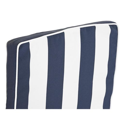 Cushion with backrest for fabric chair in navy blue and white, 42 x 115 x 5 cm | Stripes