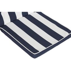 Cushion with backrest for fabric chair in navy blue and white, 42 x 115 x 5 cm | Stripes