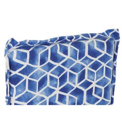 Cuscino con schienale per sedia in tessuto nei colori blu e bianco, 42 x 115 x 5 cm | Mare