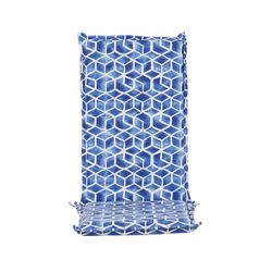 Cuscino con schienale per sedia in tessuto nei colori blu e bianco, 42 x 115 x 5 cm | Mare