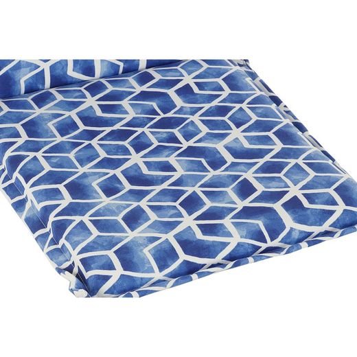 Kussen met rugleuning voor stoffen stoel in blauw en wit, 42 x 115 x 5 cm | Zeezijde
