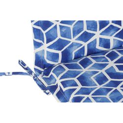 Kussen met rugleuning voor stoffen stoel in blauw en wit, 42 x 115 x 5 cm | Zeezijde