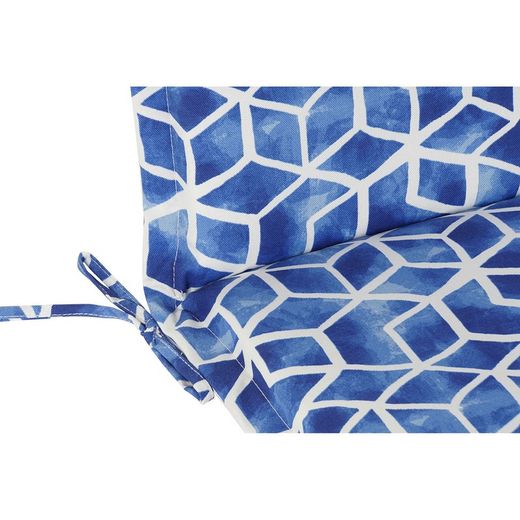 Kussen met rugleuning voor stoffen stoel in blauw en wit, 42 x 115 x 5 cm | Zeezijde