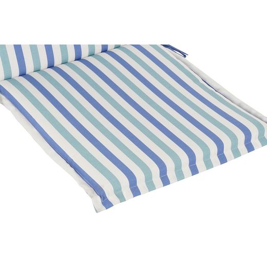 Cushion with backrest for fabric chair in light blue and navy blue, 42 x 115 x 5 cm | Sea Side