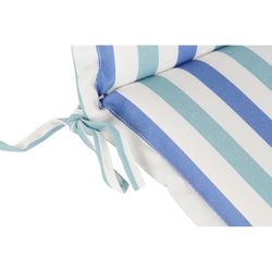 Cushion with backrest for fabric chair in light blue and navy blue, 42 x 115 x 5 cm | Sea Side