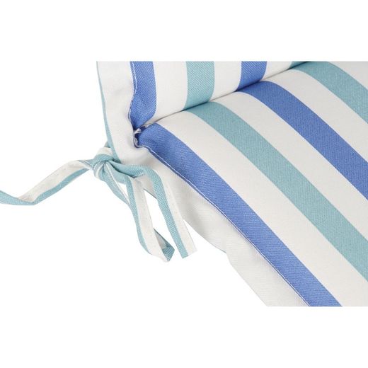 Cushion with backrest for fabric chair in light blue and navy blue, 42 x 115 x 5 cm | Sea Side