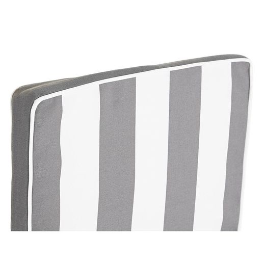 Cushion with backrest for fabric chair in gray and white, 42 x 115 x 5 cm | Stripes