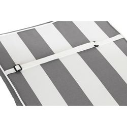 Cushion with backrest for fabric chair in gray and white, 42 x 115 x 5 cm | Stripes