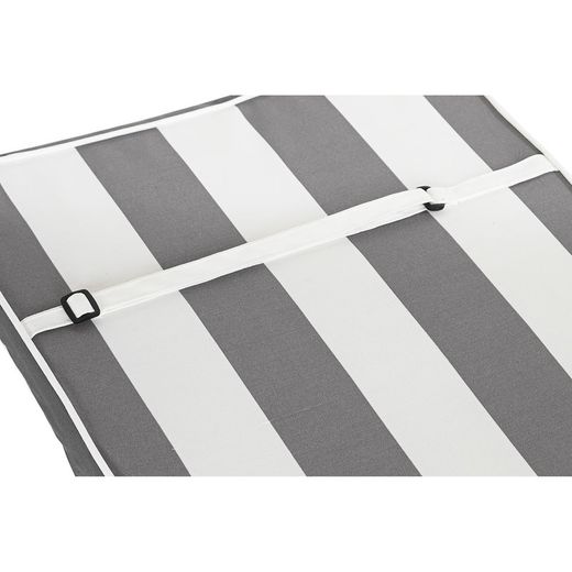 Cushion with backrest for fabric chair in gray and white, 42 x 115 x 5 cm | Stripes