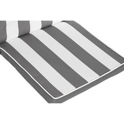 Cushion with backrest for fabric chair in gray and white, 42 x 115 x 5 cm | Stripes