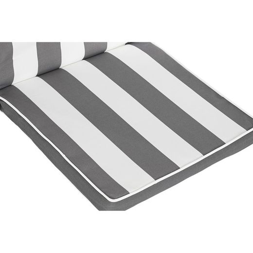Cushion with backrest for fabric chair in gray and white, 42 x 115 x 5 cm | Stripes