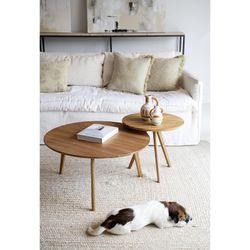 Beige katoenen kussen, 45 x 45 x 10 cm | Dahlia