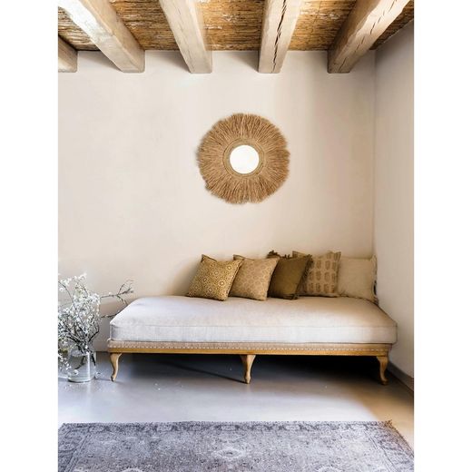 Coussin en coton beige, 45 x 45 x 10 cm | Lis