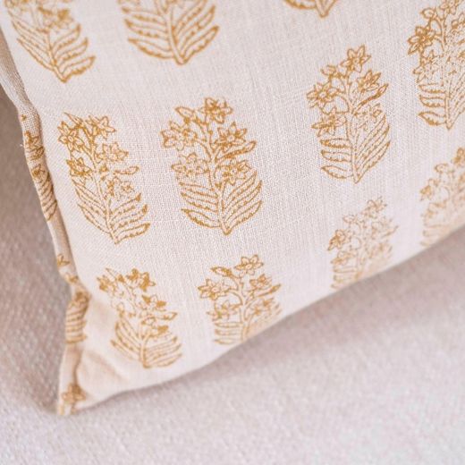 Coussin en coton beige, 45 x 45 x 10 cm | Lis