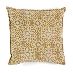 Beige katoenen kussen, 45 x 45 x 10 cm | goudsbloem