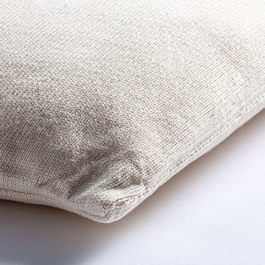 White Bemus Cotton Cushion, 45x10x45cm