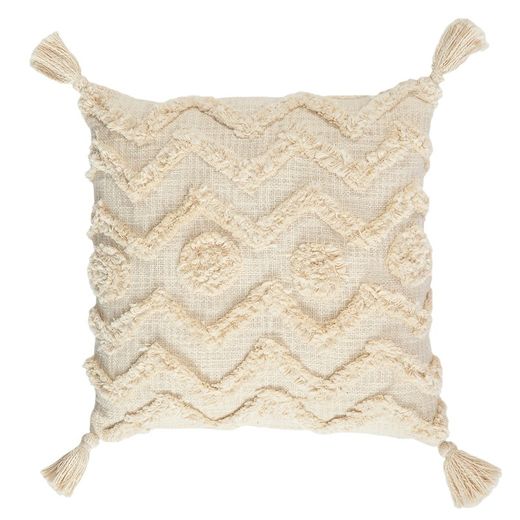 Cojín de algodón blanco, 45 x 45 x 10 cm | Aqua