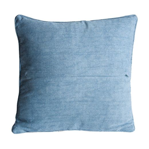 Coussin en coton Blesi Bleu, 45x10x45cm