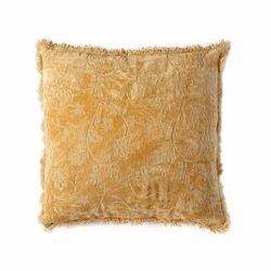 Coussin en coton moutarde, 45 x 45 x 10 cm | Floral