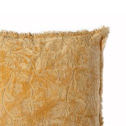 Coussin en coton moutarde, 45 x 45 x 10 cm | Floral
