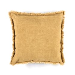 Coussin en coton moutarde, 45 x 45 x 10 cm | Floral