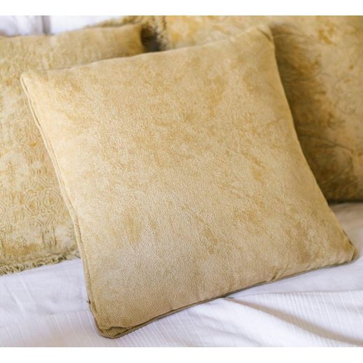 Coussin en coton moutarde, 45 x 45 x 10 cm | Plaine