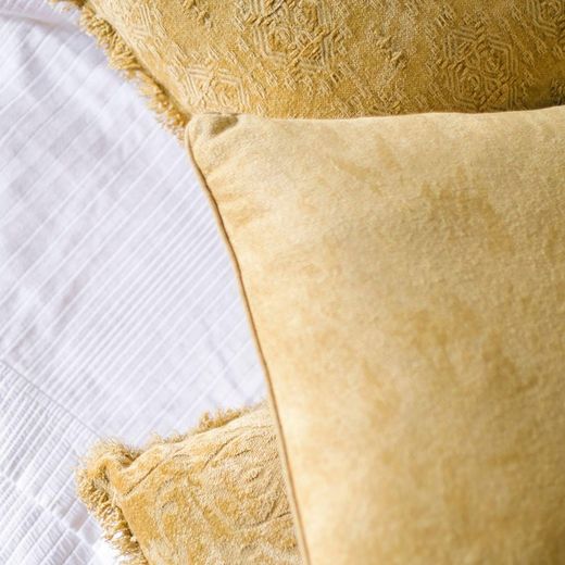 Coussin en coton moutarde, 45 x 45 x 10 cm | Plaine