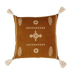 Coussin en coton terre cuite, 45 x 45 x 10 cm | terre de sienne