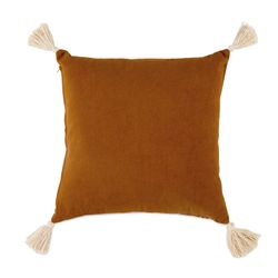 Coussin en coton terre cuite, 45 x 45 x 10 cm | terre de sienne