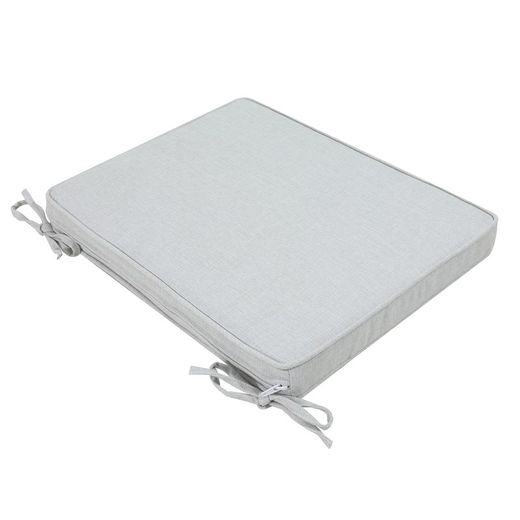 Outdoor seat cushion in olefin fabric in light grey, 45 x 36 x 5 cm | Mooma Comfort