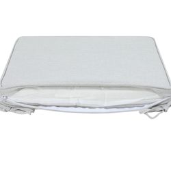 Outdoor seat cushion in olefin fabric in light grey, 45 x 36 x 5 cm | Mooma Comfort