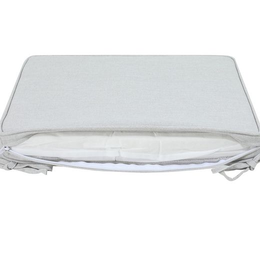 Outdoor seat cushion in olefin fabric in light grey, 45 x 36 x 5 cm | Mooma Comfort