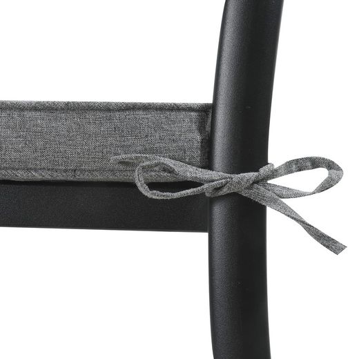 Coussin de siège d'extérieur en tissu oléfine gris foncé, 36 x 36 x 5 cm | Mooma Confort