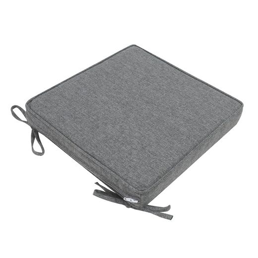 Coussin de siège d'extérieur en tissu oléfine gris foncé, 36 x 36 x 5 cm | Mooma Confort