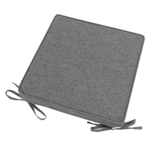 Coussin de siège d'extérieur en tissu oléfine gris foncé, 36 x 36 x 5 cm | Mooma Confort